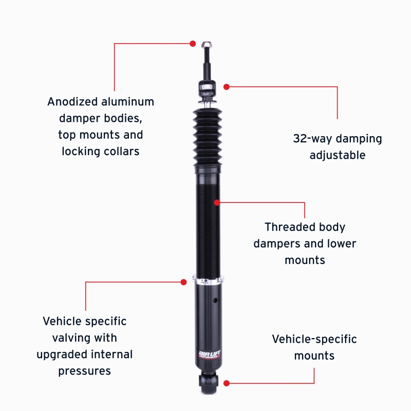 Audi A4 Coilover Suspension Kit - Rear - Air Lift - Air Lift Performance 76505 - `09-`16